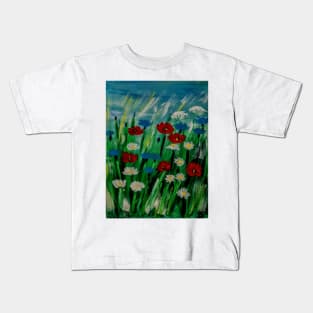 Some abstract wildflowers blowing in the wind Kids T-Shirt